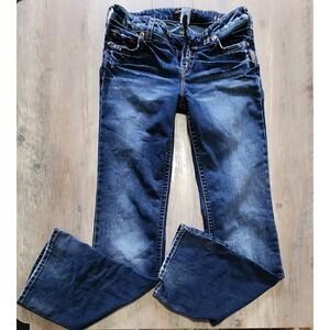 Silver Jeans Tina Western Glove Denim Dark Blue Jeans Throwback Y2K Womens 28/33